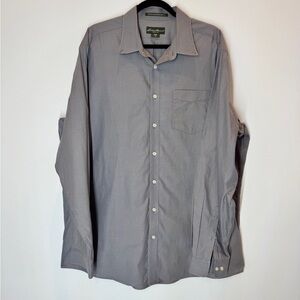 Eddie Bauer Grey L/S Tall XL Button Down Shirt wrinkle resistant relaxed fit